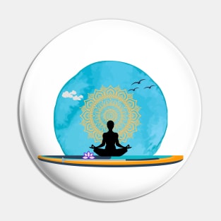 Ocean Yoga SUP Girl Pin