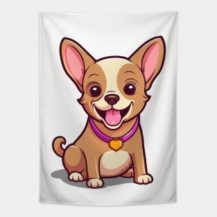 Cartoon Cute Kawaii Chihuahua Tapestry