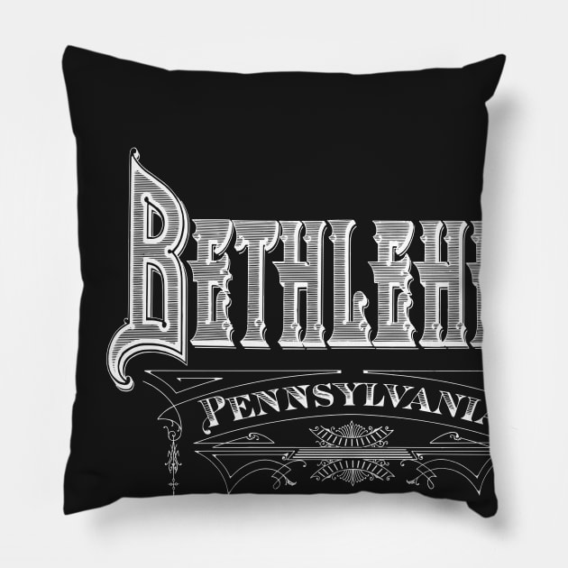 Vintage Bethlehem, PA Pillow by DonDota