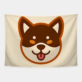 Brown Shiba: Eyes open tongue Tapestry