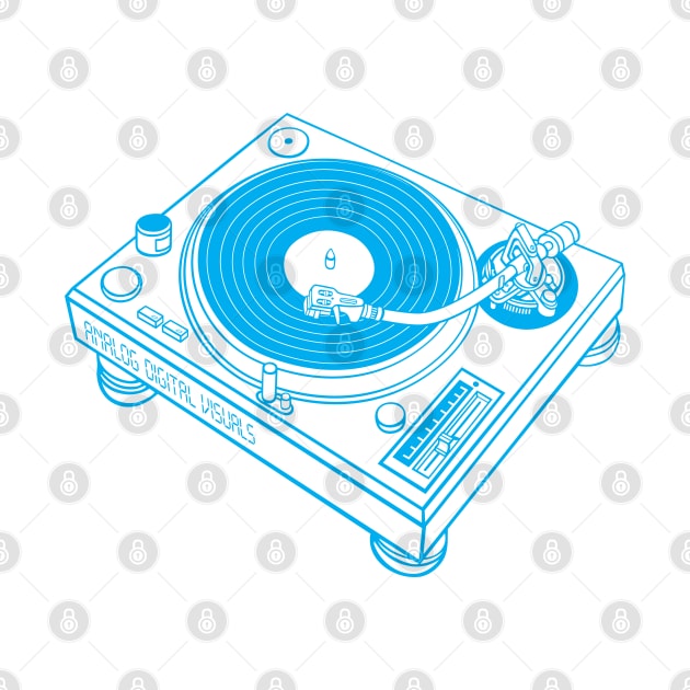 Turntable (Vivid Cerulean Lines) Analog / Music by Analog Digital Visuals