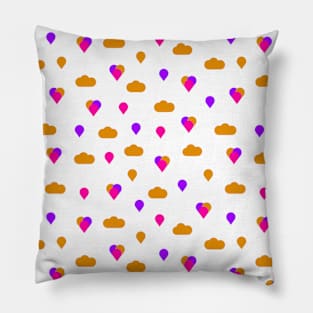 Love in the air with clouds and balloons Pillow