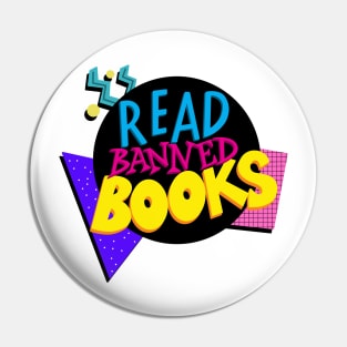 Retro 90s Read Banned Books Pin