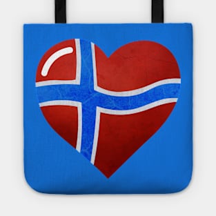 Flag of Norway in a shape of heart Tote