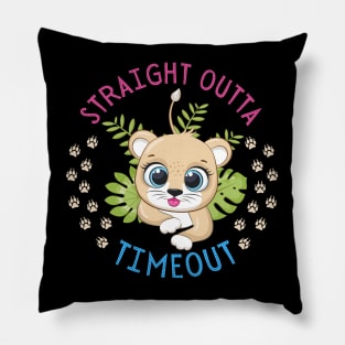 Straight Outta Timeout Cute and Smart Cookie Sweet little tiger in a hat cute baby outfit Pillow