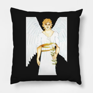 Archangel Gabriel the Messenger Angel- Light Grey Pillow