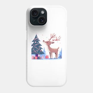 Reindeer Enjoying Their Christmas Tree Phone Case