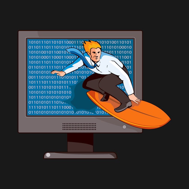 Businessman Surfing on Internet Retro by retrovectors