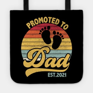 Promoted to Daddy 2021, Funny New Dad Baby Tote