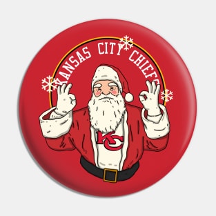 Santa Claus Loves Kansas City Chiefs Pin