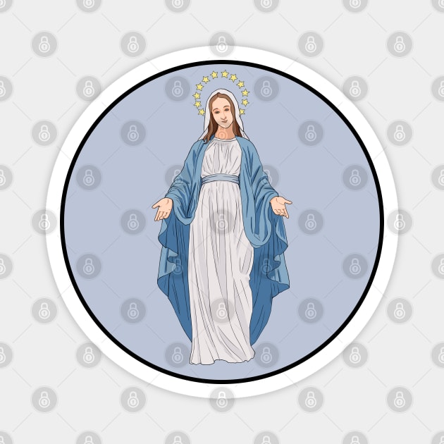 Virgin Mary Circle Magnet by gin3art