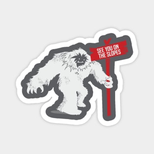 Funny Ski Shirt Abominable Snowman Yeti Magnet