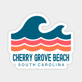 Cherry Grove Beach South Carolina Vintage Wave Magnet