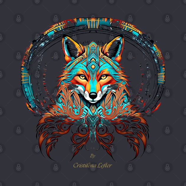 Tribal Fox psychadelic allure by Cristilena Lefter