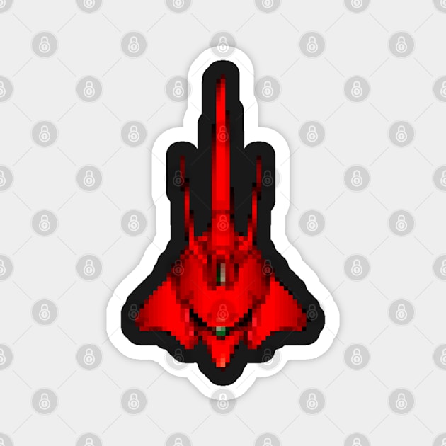 8bit Red robot head Magnet by AdiDsgn