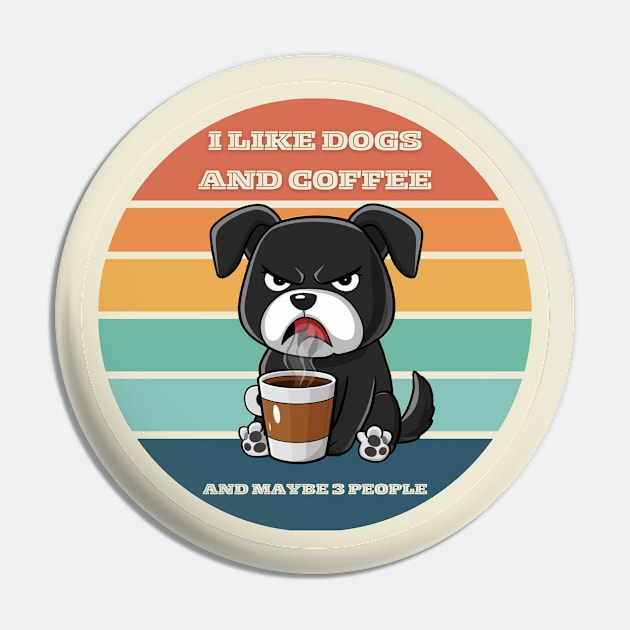 I like DOGS & COFFEE Pin by FreeSoulLab