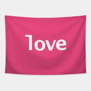 Love Minimal Typography White Text Tapestry