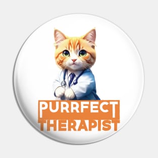 Just a Purrfect Therapist Cat Pin