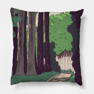 Japanese Woodland path Pillow