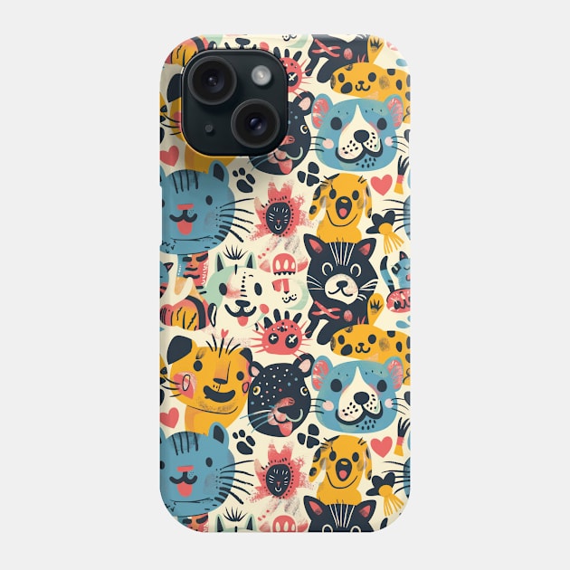 Eclectic Happy Pets and Nature Pattern Phone Case by star trek fanart and more