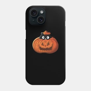 Black cat and pumpkin Phone Case