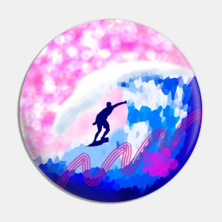 Pink Surf Sunset Pin