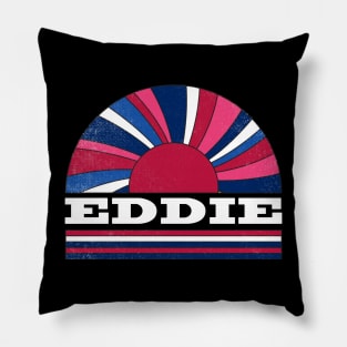 Eddie Proud Name Personalized Retro Flowers Beautiful Pillow