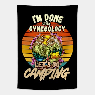 GYNECOLOGY AND CAMPING DESIGN VINTAGE CLASSIC RETRO COLORFUL PERFECT FOR  GYNECOLOGIST AND CAMPERS Tapestry