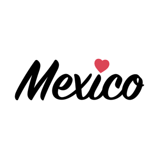 Mexico Heart Script T-Shirt