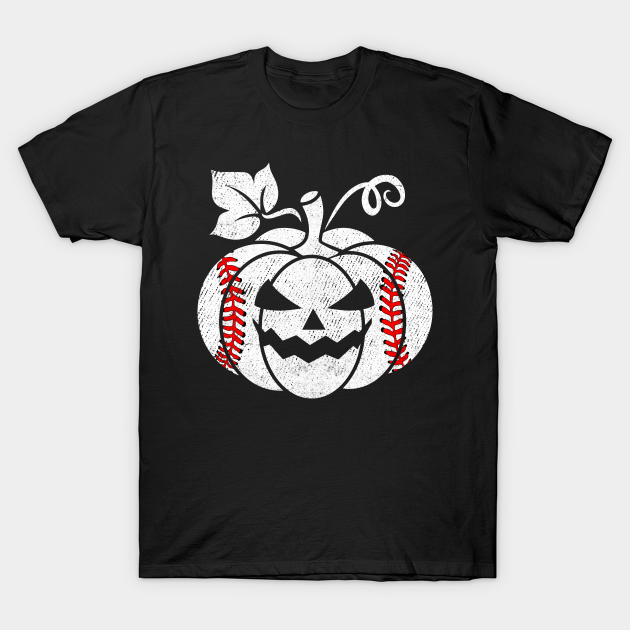 Discover Baseball Player Scary Pumpkin Vintage Costume Halloween - Baseball Player Scary Pumpkin - T-Shirt