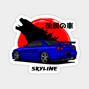 JDM Blue Skyline R34 GTR Magnet