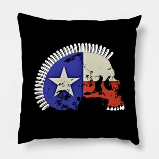 Skull with Texas Flag and Bullet Mohawk Pillow