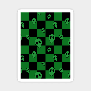 Alien Checkerboard Pattern Magnet