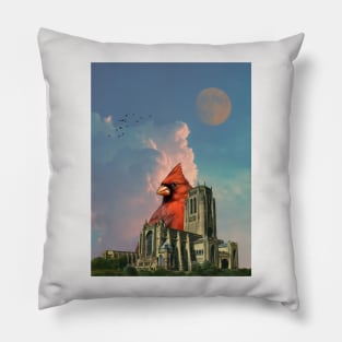 Cardinal - Surreal/Collage Art Pillow