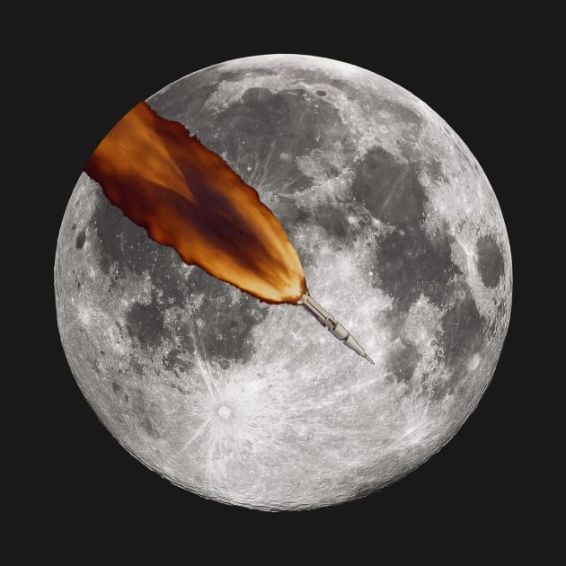 Apollo 7 space rocket orbiting the moon by ownedandloved