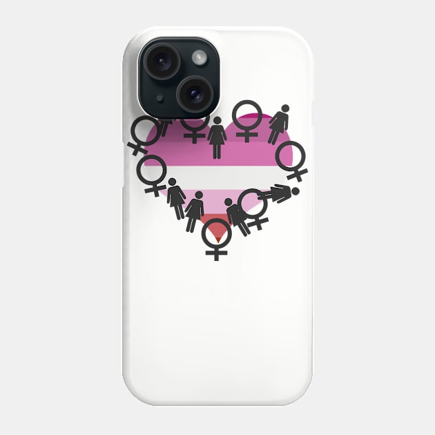 Lesbian Heart Phone Case by AlienClownThings