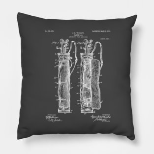 Golf Bag Patent - Caddy Art - Antique Pillow