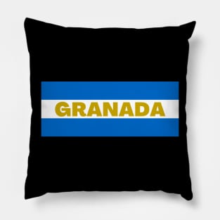 Granada City in Nicaraguan Flag Colors Pillow