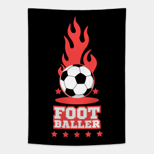 Footballer - Football Player - Black Tapestry