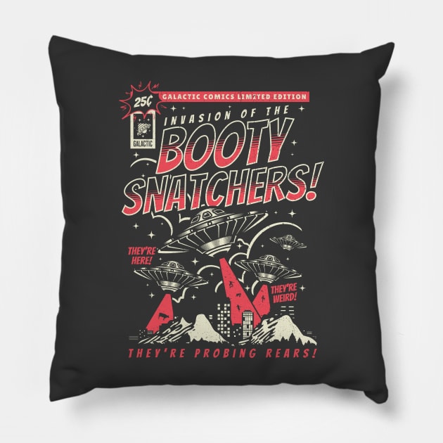 Alien Invasion Booty Snatchers UFO Pillow by Wasabi Snake