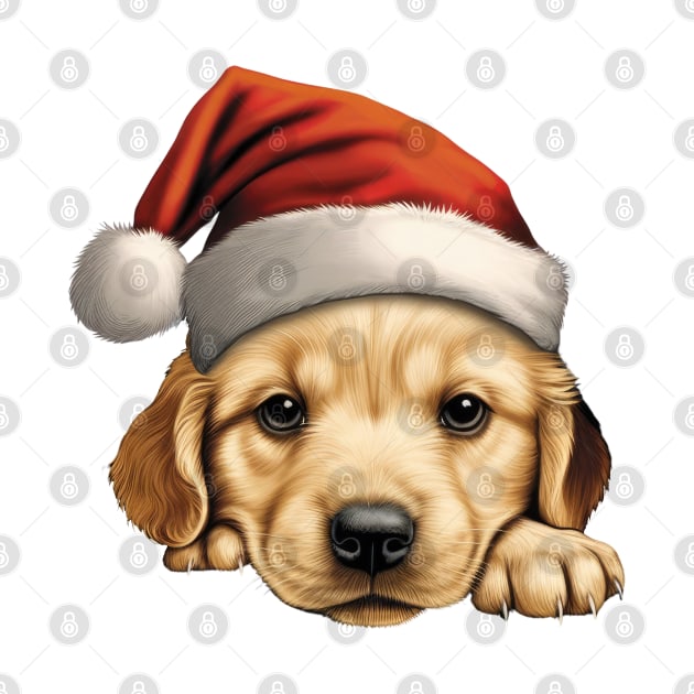 Christmas Peeking Puppy by Chromatic Fusion Studio