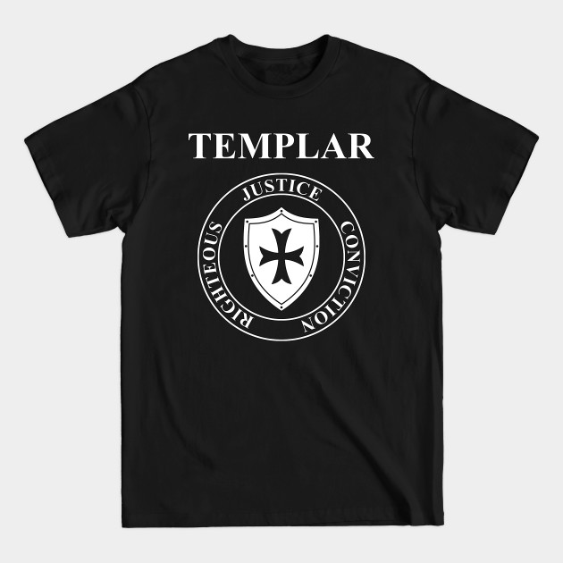 Disover Templar Virtues of the Knights Templar Shield - Templar - T-Shirt