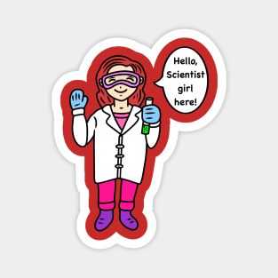 Chibi cartoon scientist girl Magnet