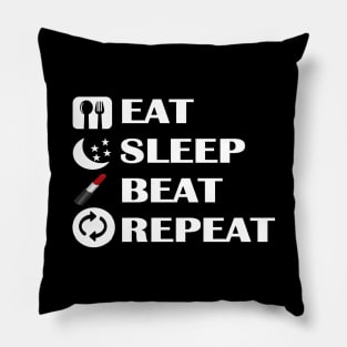 Makeup Eat, Sleep, Beat, Repeat Pillow