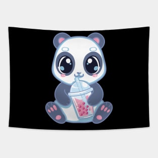 Cute Panda Boba Bubble Tea Panda Bear Boba Drink Tapestry