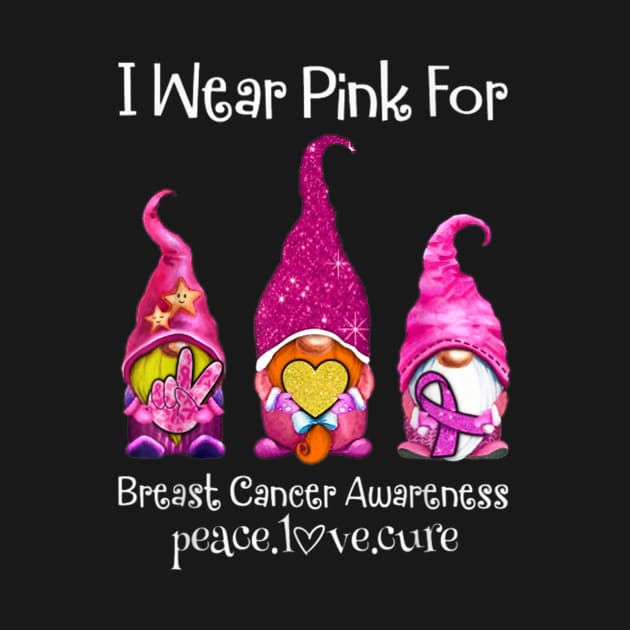 I wear pink for breast cancer awareness peace love cure by sousougaricas