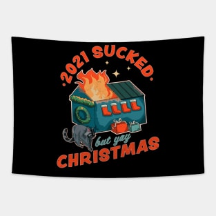 2021 Sucked but Yay Christmas Decorative Dumpster Fire Xmas Tapestry