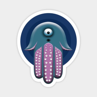 Funny hamsa octopus Magnet