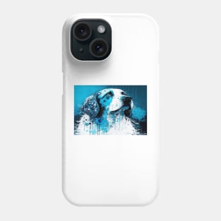 Abstract Splash Painting Of A Dog In Blue And White Colours Phone Case