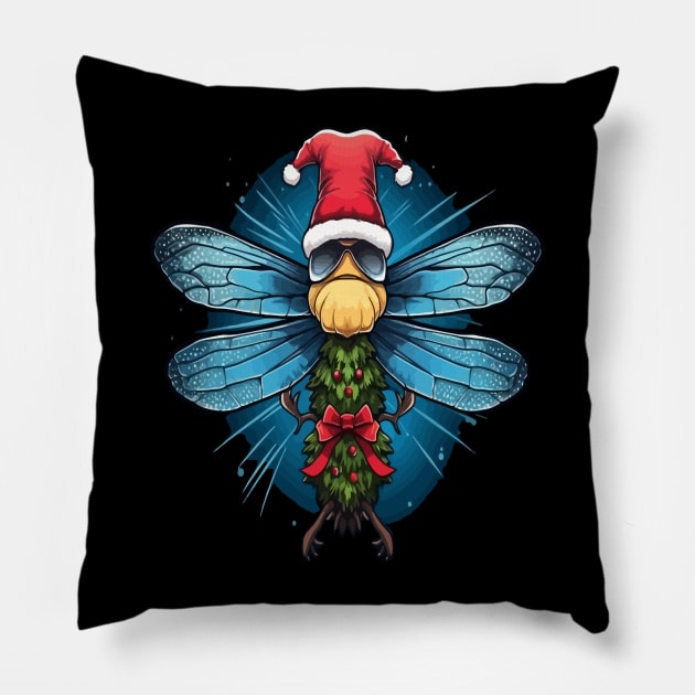 Dragonfly Christmas Pillow by JH Mart